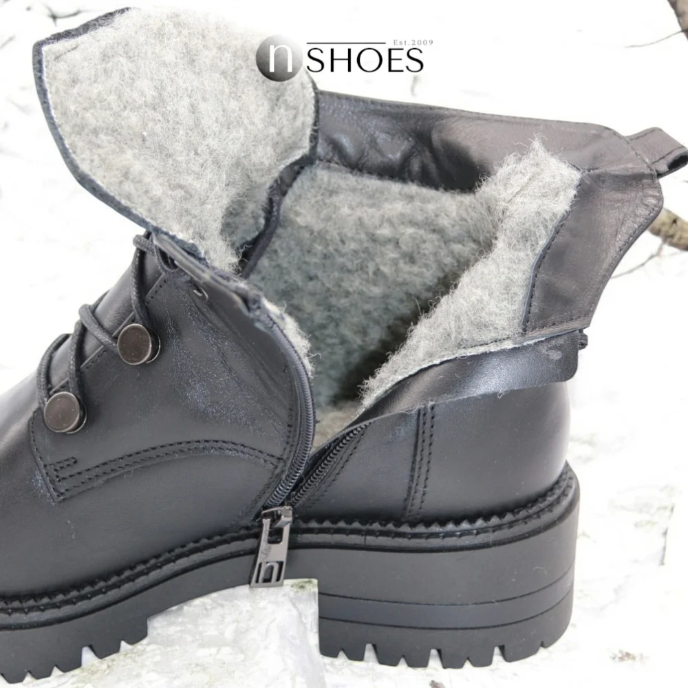 Жіночі чорні зимові черевики Nessi 20748 czarny модель 5434
