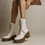 Women’s White Winter Boots Nessi 23535 bialy in Genuine Leather
