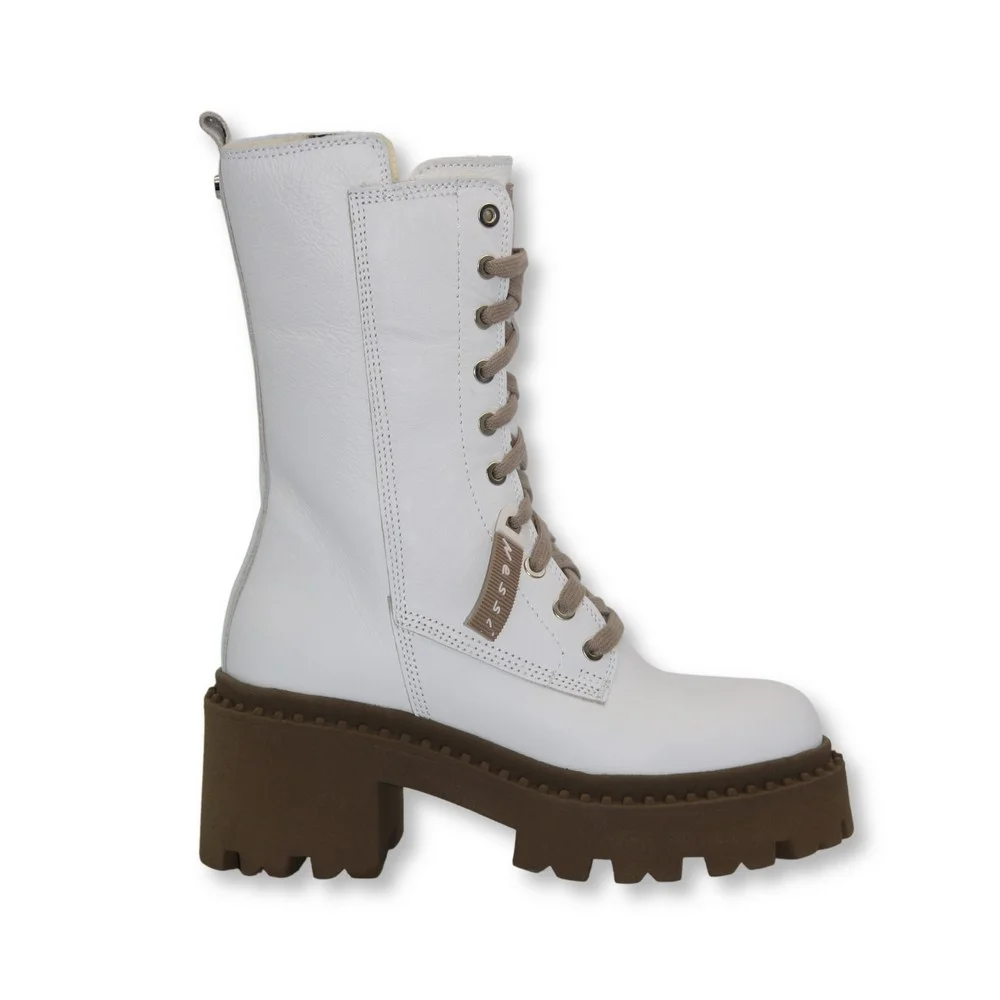 Women’s White Winter Boots Nessi 23535 bialy in Genuine Leather