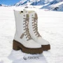 Women’s White Winter Boots Nessi 23535 bialy in Genuine Leather