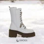 Women’s White Winter Boots Nessi 23535 bialy in Genuine Leather