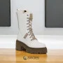 Women’s White Winter Boots Nessi 23535 bialy in Genuine Leather