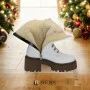 Women’s White Winter Boots Nessi 23535 bialy in Genuine Leather