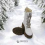 Women’s White Winter Boots Nessi 23535 bialy in Genuine Leather