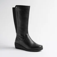 Женские черные кожаные демисезонные сапоги Go Soft WI23-WARUNA-06 Black 5437 на широкую ногу из натуральной кожи от европейского бренда