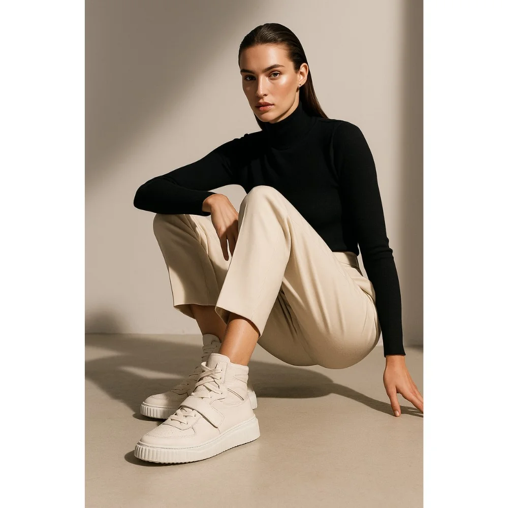 Жіночі шкіряні високі кросівки Badura WI23-ANIMA-01 White 5461