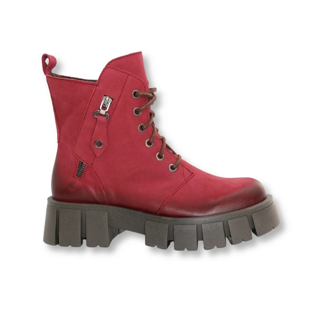 Бордовые зимние ботинки Contes 626 Bordo Flot 5464 из натуральной кожи