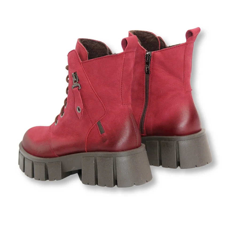 Бордовые зимние ботинки Contes 626 Bordo Flot 5464 из натуральной кожи