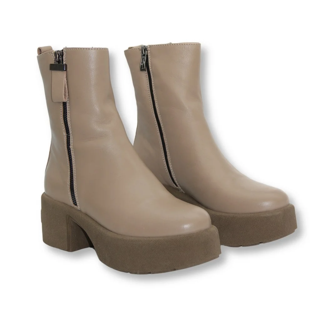 Жіночі модні бежеві зимові черевики Simen 6449a ns bez 5466