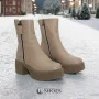 Жіночі модні бежеві зимові черевики Simen 6449a ns bez 5466