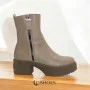 Жіночі модні бежеві зимові черевики Simen 6449a ns bez 5466