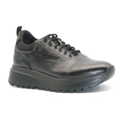 Women's black leather shoes sneakers Lonza 166346 211553477l 5469 made of genuine leather from a Turkish manufacturer