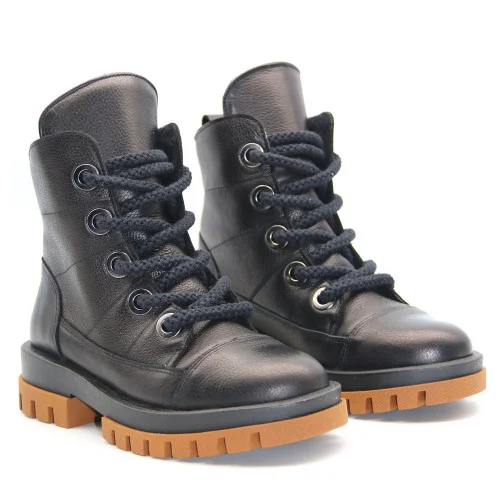 Women's black leather boots Steizer z11-340 5470 winter