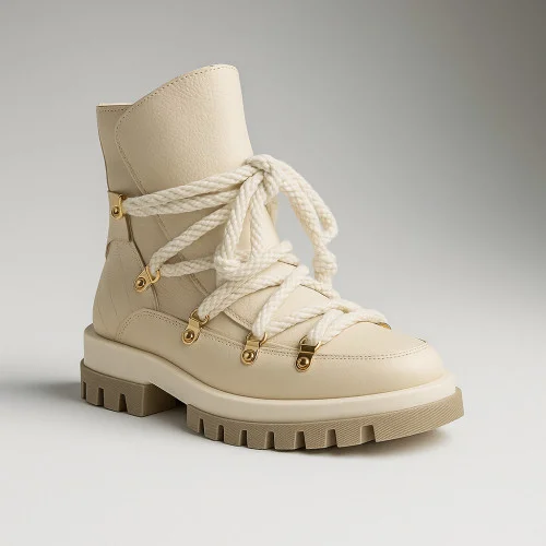 Жіночі зимові світлі шкіряні черевики Steizer z714 552 5471 з натуральної шкіри з упіплением з натуральної вовни