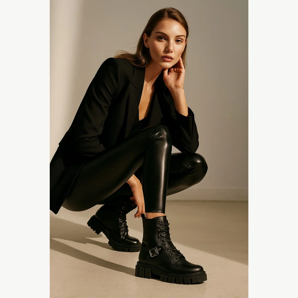 Жіночі зимові чорні шкіряні черевики Steizer z340-2533 5473