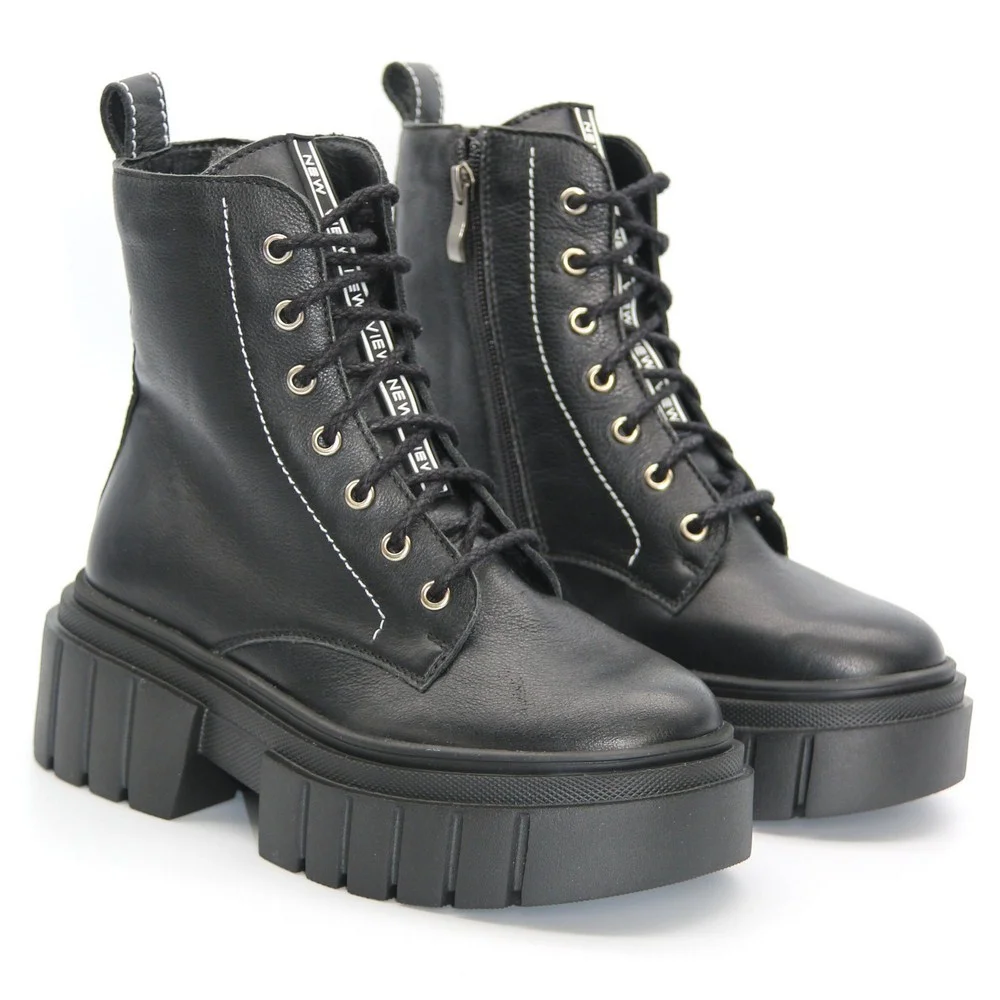 Women’s Black Winter Boots Best But 1279 czarny rau ban in Genuine Leather