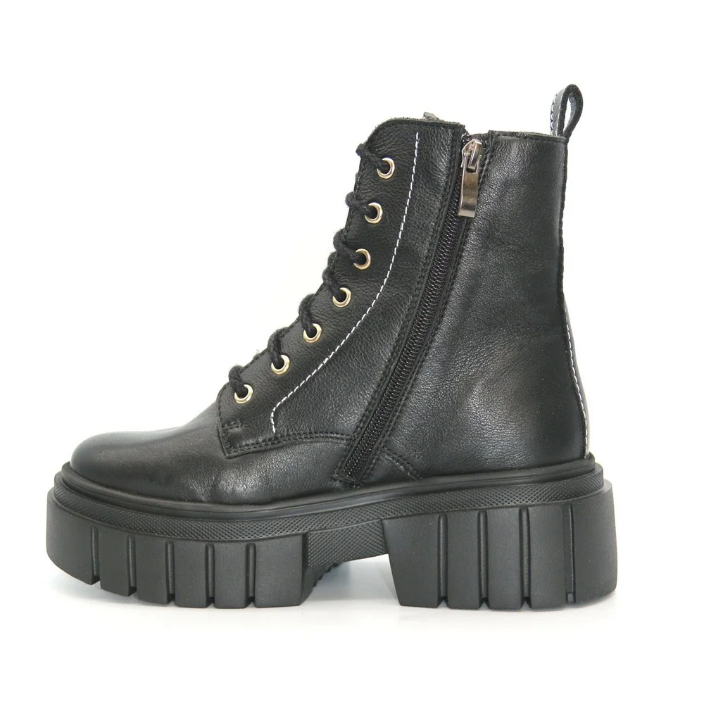 Women’s Black Winter Boots Best But 1279 czarny rau ban in Genuine Leather