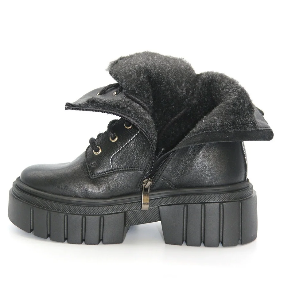 Women’s Black Winter Boots Best But 1279 czarny rau ban in Genuine Leather