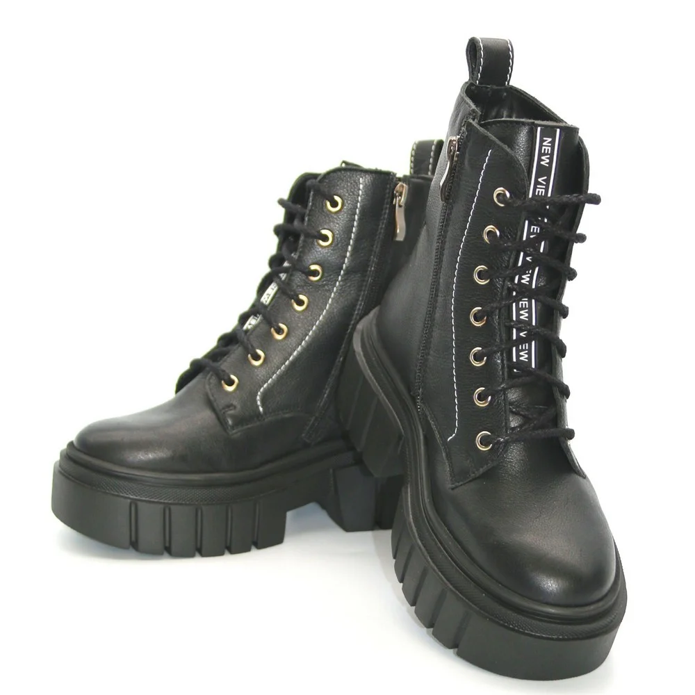 Women’s Black Winter Boots Best But 1279 czarny rau ban in Genuine Leather