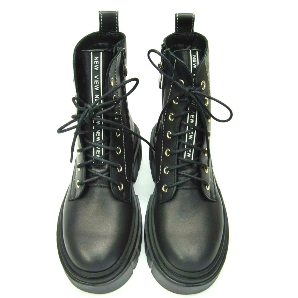 Women’s Black Winter Boots Best But 1279 czarny rau ban in Genuine Leather