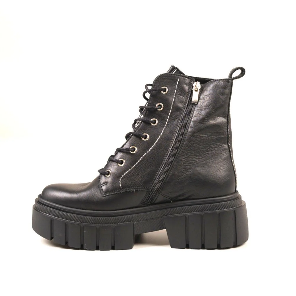 Women’s Black Winter Boots Best But 1279 czarny rau ban in Genuine Leather