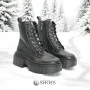 Women’s Black Winter Boots Best But 1279 czarny rau ban in Genuine Leather