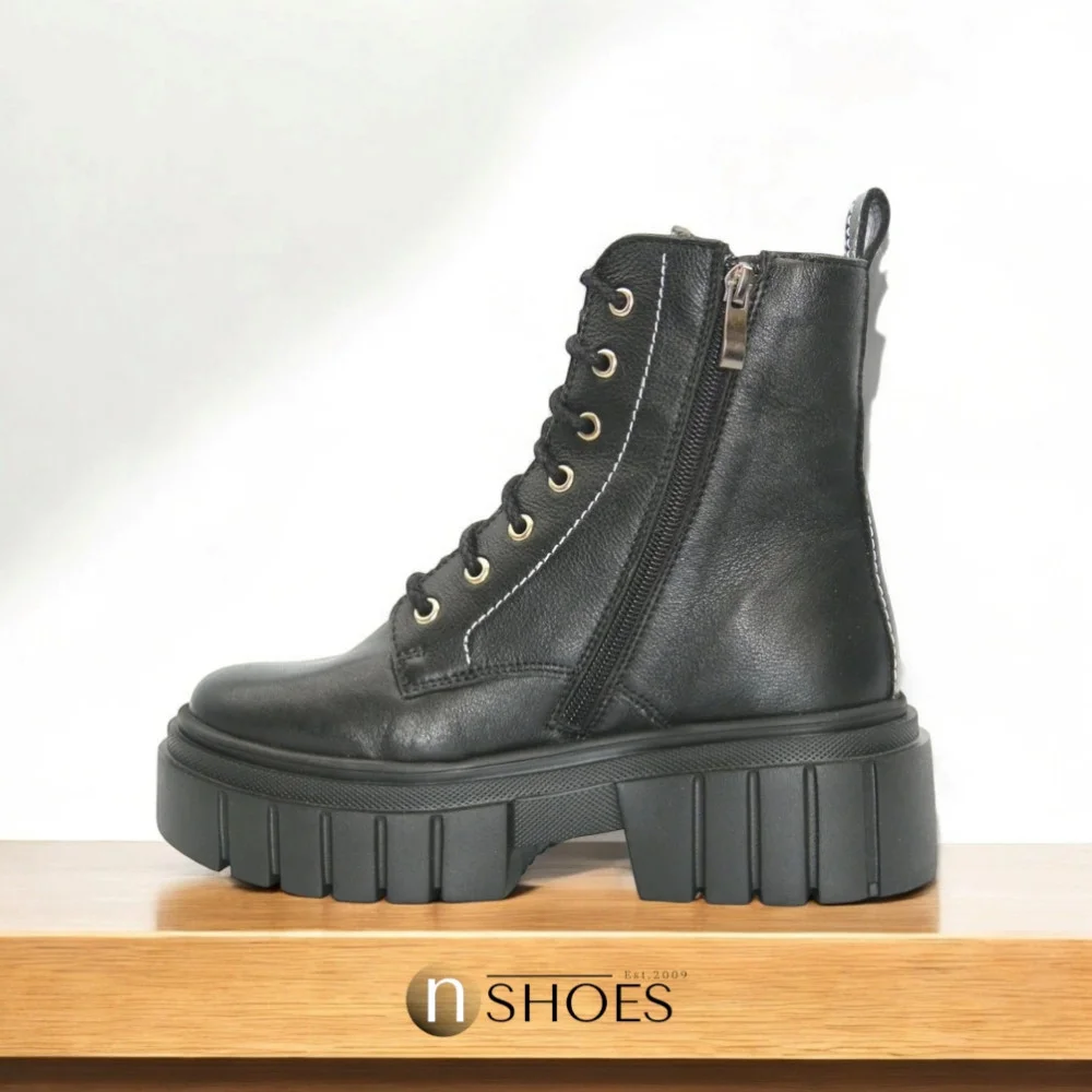 Women’s Black Winter Boots Best But 1279 czarny rau ban in Genuine Leather