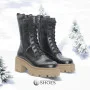 Женские зимние ботинки Nessi 23535 czarny1 из натуральной кожи модель 5481