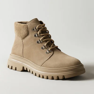 Женские бежевые ботинки Best But 1342 Taupe W Furso 5484 из натуральной кожи и утеплением еврозима от польской фабрики