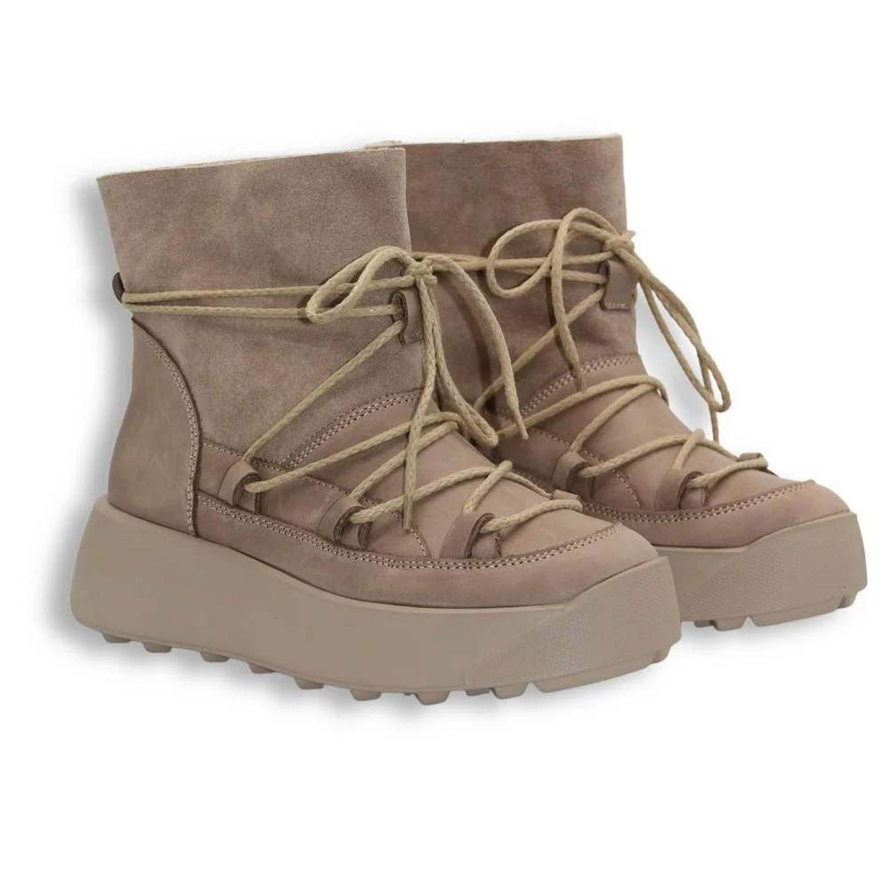 Женские бежевые зимние угги Best But 1293 Capucino Taupe Velw