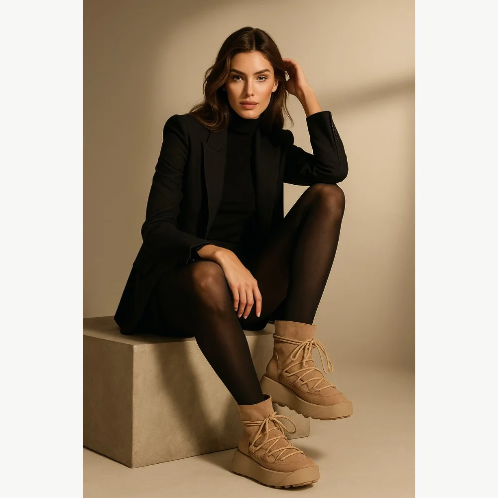 Женские бежевые зимние угги Best But 1293 Capucino Taupe Velw