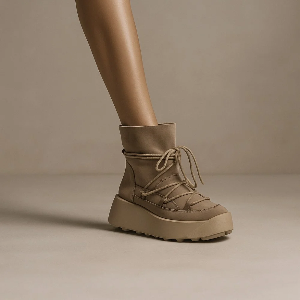 Женские бежевые зимние угги Best But 1293 Capucino Taupe Velw