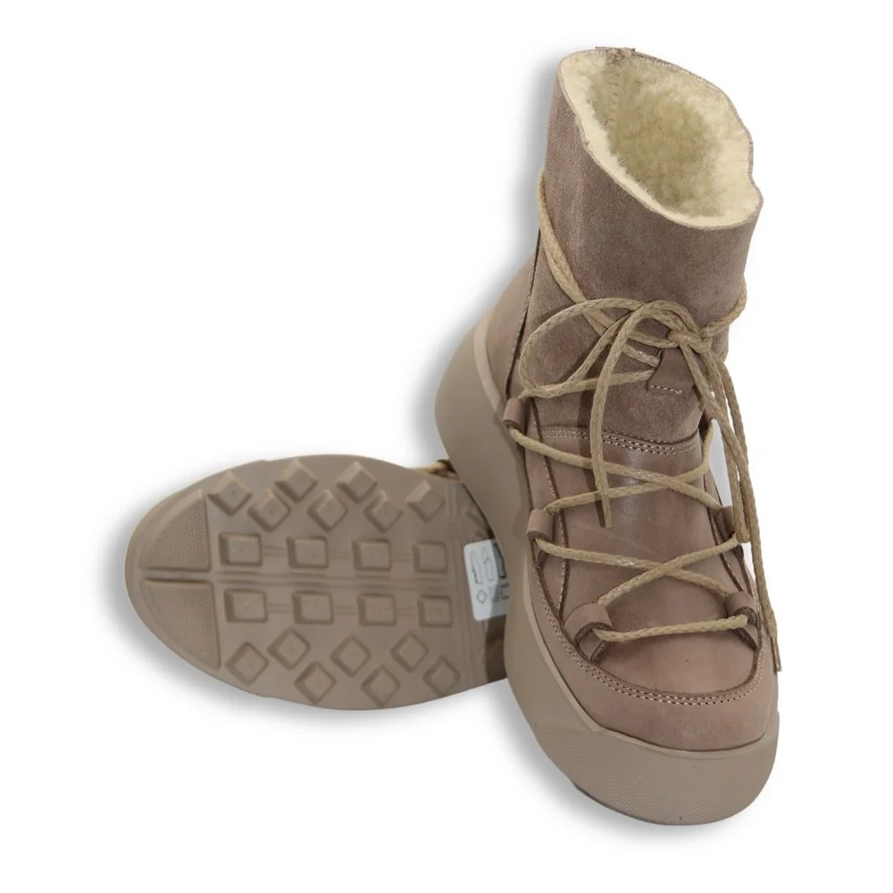 Женские бежевые зимние угги Best But 1293 Capucino Taupe Velw