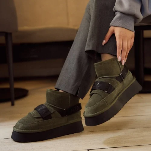 Women's green winter ugg boots Lonza 180649 190632 oab-zm1203-5 green UGG Ultra Mini Hybrid Burnt Olive 5489