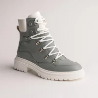 Women's gray winter boots Steizer z678s5 847-846-446 5504 made of genuine leather with natural wool padding