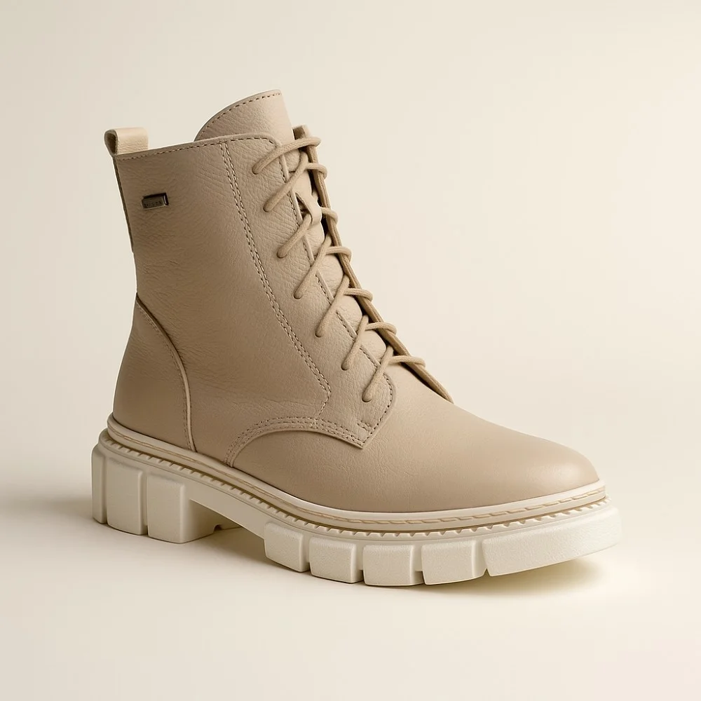 Women’s Beige Winter Boots Helios 549 ecru 10 in Genuine Leather