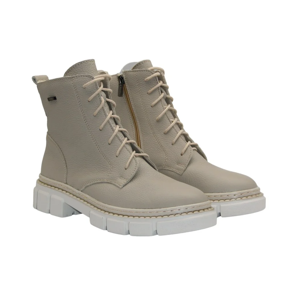 Women’s Beige Winter Boots Helios 549 ecru 10 in Genuine Leather