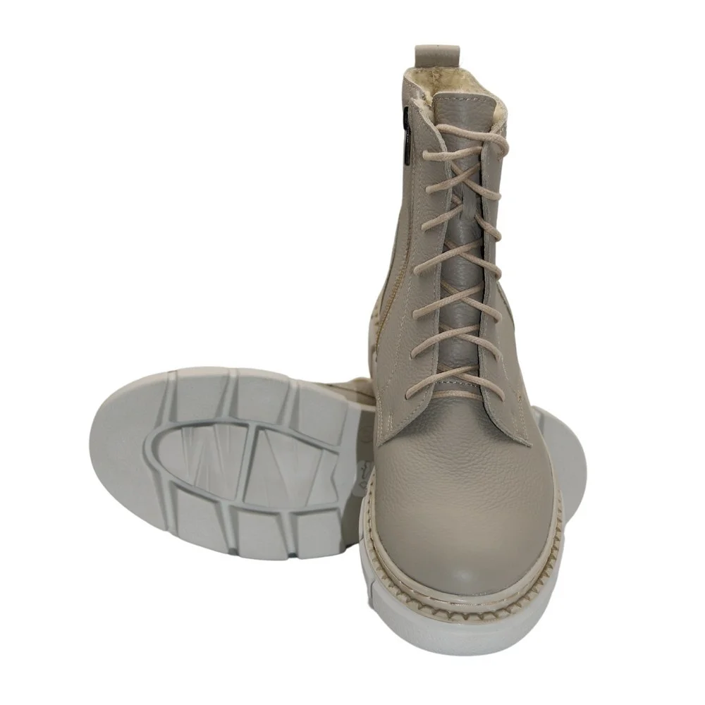 Women’s Beige Winter Boots Helios 549 ecru 10 in Genuine Leather
