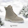 Women’s Beige Winter Boots Helios 549 ecru 10 in Genuine Leather