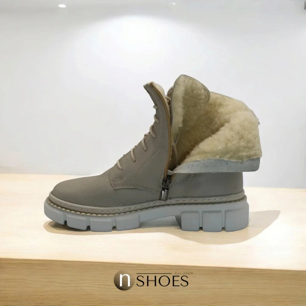 Women’s Beige Winter Boots Helios 549 ecru 10 in Genuine Leather