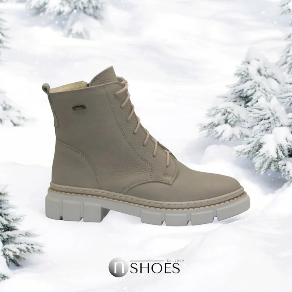 Women’s Beige Winter Boots Helios 549 ecru 10 in Genuine Leather