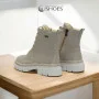 Women’s Beige Winter Boots Helios 549 ecru 10 in Genuine Leather