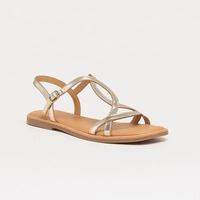 Women's golden leather sandals Sergio Bardi DELL-SAH-23-01SB Gold 5528 Women's golden leather sandals Sergio Bardi DELL-SAH-23-01SB Gold 5528