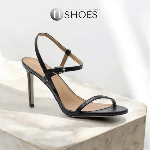 Жіночі чорні шкіряні босоніжки на шпильці SAM EDELMAN H3135L1001 5534