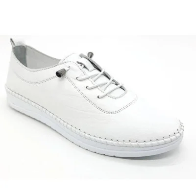 Женские белые кожаные мокасины Lonza 184868 1800 WHITE 5559