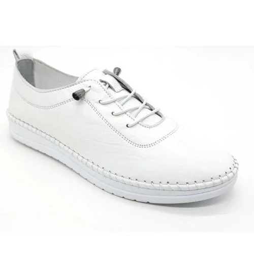 Женские белые кожаные мокасины Lonza 184868 1800 WHITE 5559