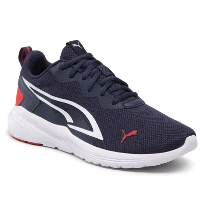 Women's blue textile sneakers Puma All-Day Active 387386 07 Peacoat/White/High Risk Red 5576