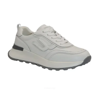 Women's white leather sneakers Lonza 185636 5583 with genuine leather