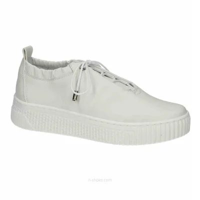 Women's white leather sneakers Simen 6847a floater bianco seamless and soft 5584 made of genuine leather from a Polish factory