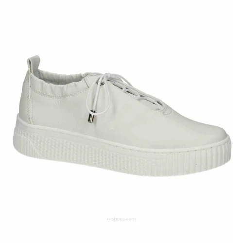 Женские белые кожаные кроссовки Simen 6847a floater bianco бесшовные и мякие 5584 из натуральной кожи от польской фабрики